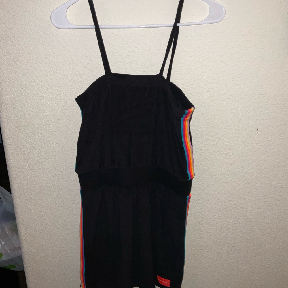 Black Dress with Rainbow Stripes